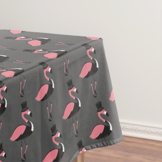 Pink Flamingo Tuxedo Fun Gray Animal Tableclout Tischdecke (Beispiel)