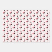 Pink Flamingo Tuxedo Fun Wrapping Paper Sheets Geschenkpapier Set (Vorderseite 2)