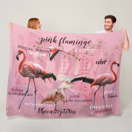 Pink Flamingo Typografie | Angepasst Fleecedecke (Beispiel)