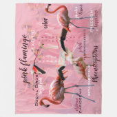 Pink Flamingo Typografie | Angepasst Fleecedecke (Vorderseite)