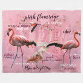 Pink Flamingo Typografie | Angepasst Fleecedecke (Vorderseite (Horizontal))