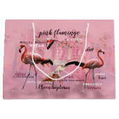 Pink Flamingo Typografie | Angepasst Große Geschenktüte (Vorderseite)