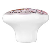 Pink Flamingo Typografie | Angepasst Keramikknauf (Seitenansicht)