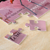 Pink Flamingo Typografie | Angepasst Puzzle (Seite)