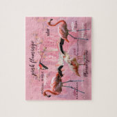 Pink Flamingo Typografie | Angepasst Puzzle (Vertikal)