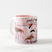 Pink Flamingo Typografie | Angepasst Zweifarbige Tasse (Vorderseite Links)