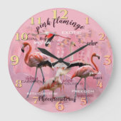 Pink Flamingo Typography | Customized Große Wanduhr (Vorderseite)