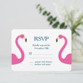 Pink Flamingo UAWG RSVP Karte (Stehend Vorderseite)