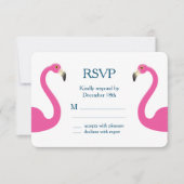 Pink Flamingo UAWG RSVP Karte (Vorderseite)
