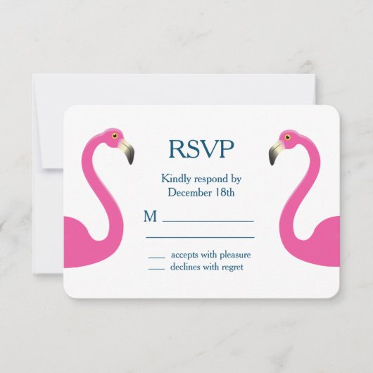 Pink Flamingo UAWG RSVP Karte (Vorderseite)