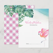 Pink Flamingo und Gingham Baby Showberatungskarten (Vorne/Hinten)