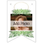 Pink Flamingo und Herz Muster schwarz Wimpelkette (Dritte Fahne)