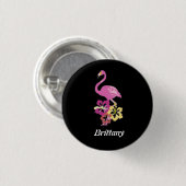 Pink Flamingo und Hibicus Button (Vorne & Hinten)