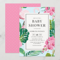 Pink Flamingo und Orchids Tropical Baby Dusche