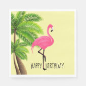 Pink Flamingo und Palmen Trees PaperPaper Napkins Serviette (Vorderseite)
