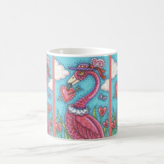 PINK FLAMINGO VALENTINE CLASSIC TASSE *Anpassen (Mittel)