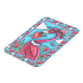 PINK FLAMINGO VALENTINE HERZEN, LIEBE VÖGEL WHIMSY MAGNET (Linke Seite)
