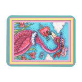 PINK FLAMINGO VALENTINE HERZEN, LIEBE VÖGEL WHIMSY MAGNET (Horizontal)