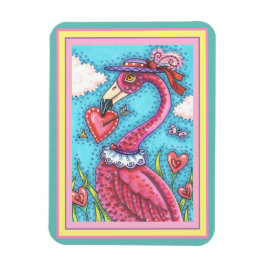 PINK FLAMINGO VALENTINE HERZEN, LIEBE VÖGEL WHIMSY MAGNET
