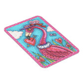 PINK FLAMINGO VALENTINE HERZEN, LIEBE VÖGEL WHIMSY MAGNET (Rechte Seite)