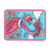 PINK FLAMINGO VALENTINE HERZEN, LIEBE VÖGEL WHIMSY MAGNET (Horizontal)