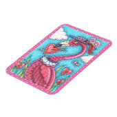 PINK FLAMINGO VALENTINE HERZEN, LIEBE VÖGEL WHIMSY MAGNET (Linke Seite)