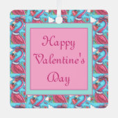 PINK FLAMINGO VALENTINE HERZEN, NIEDLICHE LIEBE VÖ ORNAMENT AUS METALL (Vorderseite)