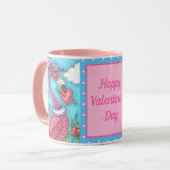 PINK FLAMINGO VALENTINE HERZEN, NIEDLICHE LIEBE VÖ TASSE (Vorderseite Links)