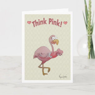 Pink Flamingo Valentine's Day Paper Greeting Card Feiertagskarte