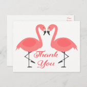 Pink Flamingo Vielen Dank für die tropische Hochze Postkarte (Vorne/Hinten)