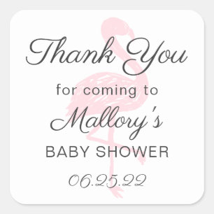 Pink Flamingo Vielen Dank für Ihren Aufkleber