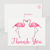 Pink Flamingo Vielen Dank Tropical Wedding Summer Postkarte (Vorne/Hinten)