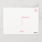 Pink Flamingo Vielen Dank Tropical Wedding Summer Postkarte (Rückseite)