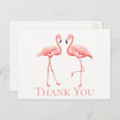Pink Flamingo Vielen Dank Tropical Wedding Summer Postkarte (Vorne/Hinten)