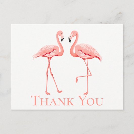 Pink Flamingo Vielen Dank Tropical Wedding Summer Postkarte (Vorderseite)
