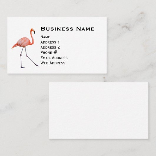 Pink Flamingo Visitenkarte (Vorne/Hinten)