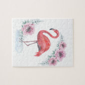 Pink Flamingo, Vogel, Aquarell Jigsaw Puzzle (Horizontal)