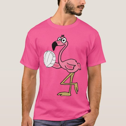Pink Flamingo Volleyball T-Shirt (Vorderseite)