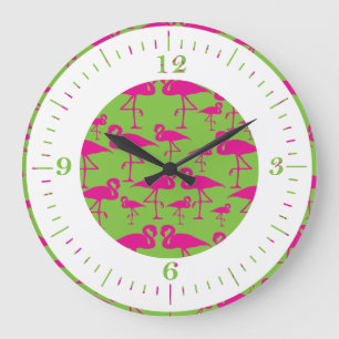 Pink Flamingo Wall Clock Große Wanduhr