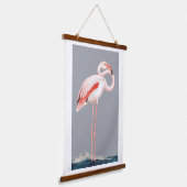 Pink Flamingo Wandteppich Mit Holzrahmen (Gewinkelt)