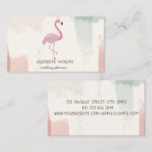 Pink Flamingo, Wasserfarbe Pinselstriche Visitenkarte (Vorne/Hinten)