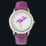 Pink Flamingo Watch Gift Armbanduhr<br><div class="desc">Pink Flamingo - MIGNED Painting Design</div>