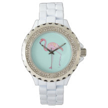Pink Flamingo Watch - Minzgrün