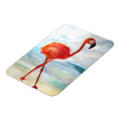 Pink Flamingo Watercolor Foto Magnet (Linke Seite)