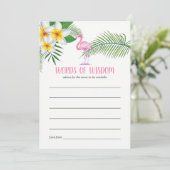 Pink Flamingo Watercolor Kinderdusche Mama Beratun Hinweiskarte (Stehend Vorderseite)