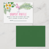 Pink Flamingo Watercolor Kinderdusche Windelwanne Begleitkarte (Vorne/Hinten)