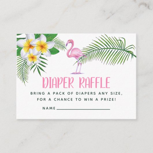 Pink Flamingo Watercolor Kinderdusche Windelwanne Begleitkarte (Vorderseite)