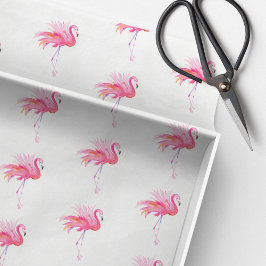 Pink Flamingo Watercolor Pattern Beach Seidenpapier