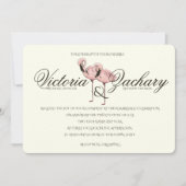 Pink Flamingo Wedding Einladung (Vorderseite)