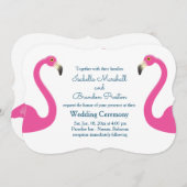 Pink Flamingo Wedding Einladung (Vorne/Hinten)